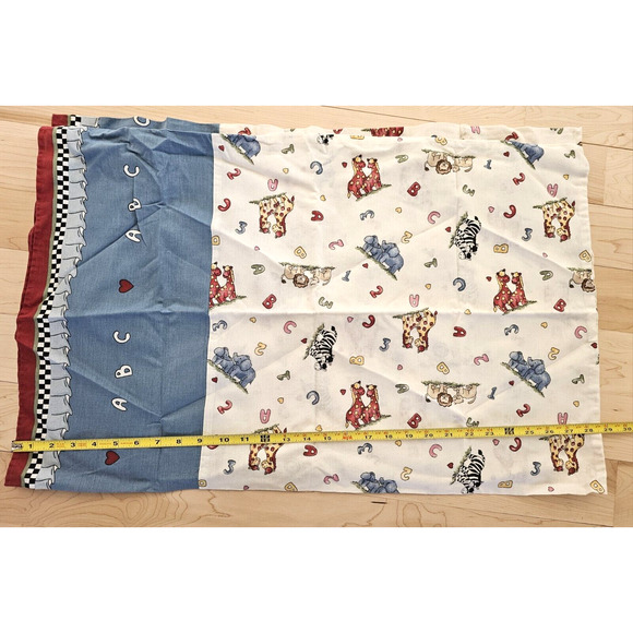 Fisher Price Vintage Animals Numbers Letters ABC Pillowcase Set (2) Double Sided - Picture 8 of 10